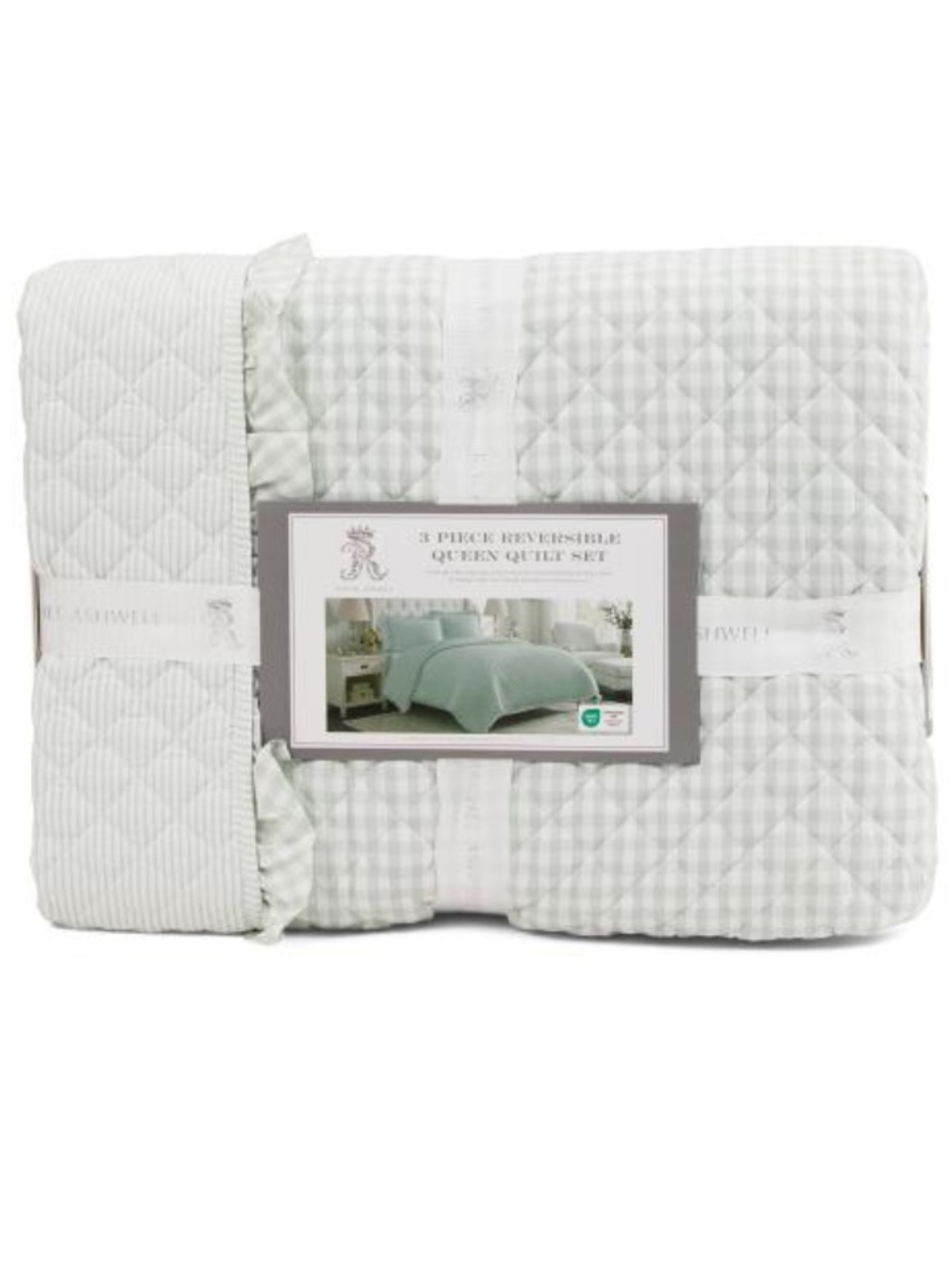 Rachel ASHWELL Reversible Quilt Set - Sage Green